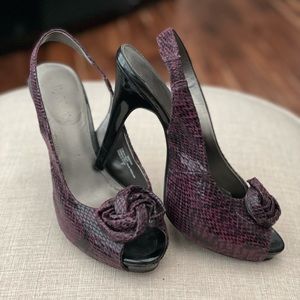 Sling back high heel sandals